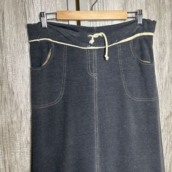 One Life To Live Maxi Skirt Straight Tube Side Slits Pull On Pockets Gray Size M - Picture 2 of 8